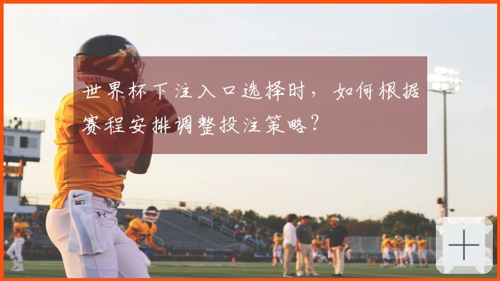 世界杯下注入口选择时，如何根据赛程安排调整投注策略？